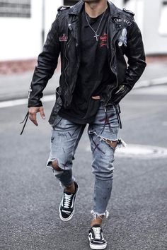 Men Trends Rocker Style Men, Men Ootd, Nf Real, Rocker Outfit, Mens Fashion Dressy, Mens Fasion, Eyeless Jack, Street Clothes, Real Music