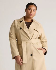 Women's Comfort Stretch Trench Coat Classic Belted Raincoat For Work, Spring Single Breasted Raincoat For Work, Single Breasted Raincoat For Workwear, Solid Raincoat For Work In Spring, Trench Coat Fall, Length Check, Classic Trench Coat, Quarter Zip Sweater, Wide Leg Linen Pants