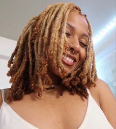 Brown Locs With Blonde Highlights, Locs Blonde, Brown Locs, Blonde Locs, Loc Appreciation, Dreadlocks Hair Care, Locs Styles, Beautiful Dreadlocks, Short Locs Hairstyles