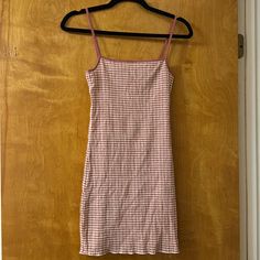 Never Worn And No Known Damages. Lmk If You Have Any Questions. :) Aritzia Wilfred, Gingham Dress, Dresses Xs, Gingham, Pink White, Mini Dress, Womens Dresses, Pink, Women Shopping