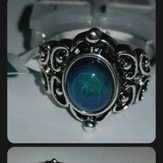 Oval Mood Ring Bohemian Changing Colors Sizes 7, 8, And 9 Available Comes With Color Chart Of Moods Sizes: Small (7) Medium (8) Large, (9) Brand New Stone Settings Jewelry, Mood Rings, I Am Blue, Mood Ring, Fashion Aesthetics, Bohemian Rings, Color Ring, Stone Settings, Womens Jewelry Rings