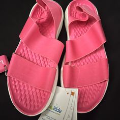 New Womens Crocs Literide Stretch Sandals Hot Pink Size 6 W Pink Lightweight Open Toe Sandals, Pink Lightweight Sandals With Round Toe, Lightweight Pink Sandals With Round Toe, Lightweight Pink Synthetic Sandals, Pink Sport Sandals With Textured Footbed For Summer, Lightweight Pink Sandals For Vacation, Lightweight Pink Vacation Sandals, Lightweight Pink Sandals For Summer, Pink Lightweight Sandals For Spring