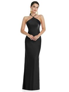 Black Halter Dress Formal, Black Tie Wedding Guest Attire, Black Floor Length Dress, Black Tie Attire, Black Tie Wedding Guests, Halter Gown, Formal Skirt, Guest Attire, Cocktail Gowns