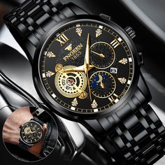 Product Description: Fashion diamond big dial, metal material band, men business dress-up watches, luxury class casual watch for men. It is popular because it emphasizes nice watch design and practicality. Whether it is fashion, casual, simple, business, classic, or age, the watch is suitable for different dress styles on any occasion. Quartz movement waterproof men watches, high-quality battery, analog display diamond dial, accurate time, because of the more durable battery, it can be used for Elegant Wear-resistant Chronograph Watch, Elegant Business Chronograph Watch, Elegant Business Watches Wear-resistant, Elegant Stainless Steel Wear-resistant Watch, Elegant Silver Wear-resistant Watches, Different Dress Styles, Nice Watch, Watches Luxury, Metal Straps