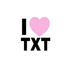 the word i love txt with a pink heart on it's left side