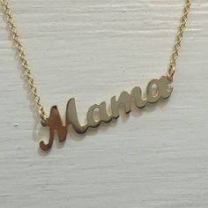 Mama necklace, Gold Mama necklace, Mom pendant, 14k gold Mama charm, Gold necklace, Gold pendant, Mo Classic Necklaces For Mother's Day Anniversary, Classic Necklaces For Anniversary And Mother's Day, Elegant Nameplate Charm Necklace For Mom, Custom Name Necklace In Yellow Gold For Mom, Yellow Gold Name Necklace, Gift For Mom, Custom Name Yellow Gold Necklace Gift For Mom, Custom Name Yellow Gold Necklace For Mom, Classic Necklace For Mother's Day Gift, Mother's Day Engraved Yellow Gold Name Necklace