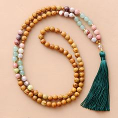 wooden Mala bead necklace Mala Bead Necklace, 108 Mala Beads, Tassel Jewelry, 108 Bead, Mala Necklace, Mala Beads, Support Handmade, Spiritual Jewelry, Beads Necklace