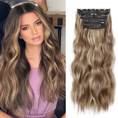 PRICES MAY VARY. 【Package Contents】 4PCS clip in hair extensions of 20 inches 180g in total. Each package includes: 1 piece of 7 inches wide weft with 4 clips; 1 piece of 6 inches wide weft with 3 clips; 2 pieces of 5 inches wide weft with 2 clips. You can choose the number of pieces to wear according to your needs. 【More Volume and Natural】 Compared to traditional hair extensions, 4pcs clip in hair extensions can provide you with more volume with no glue, no tape, causing no damage to your hair Natural Thick Hair, 20 Inch Hair Extensions, Wavy Long Hair, Thick Hair Extensions, Brown Hair Extensions, Hair Extensions Before And After, Hair Extensions Clip, Extensions Clip In, Wavy Hair Extensions