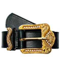 Bright gold hardware pops on this black leather strap. Extra glam is added with small crystals set into the buckle and loop. 1.5"W Genuine Leather Made in the USA Small Crystals, Crystal Set, Bright Gold, Scarlet, Semiprecious Stones, Gold Hardware, Semi Precious, Leather Straps, Genuine Leather