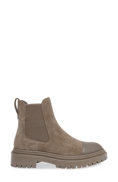 A lug sole adds an extra bit of utilitarian character to this tried and true Chelsea boot. 1 3/4" heel; 3/4" platform (size 8.5) 6" shaft Textile or textile and leather upper/textile and synthetic lining/synthetic sole Imported Suede Platform Boots With Lug Sole And Round Toe, High-top Moto Boots With Lug Sole In Medium Width, High-top Moto Boots With Lug Sole And Medium Width, High-top Moto Boots With Lug Sole, Fall Work Boots With Lug Sole And Round Toe, Fall Ankle Work Boots With Lug Sole, Suede High-top Platform Boots With Lug Sole, Work Boots With Lug Sole And Round Toe, Fall Ankle-high Work Boots With Lug Sole