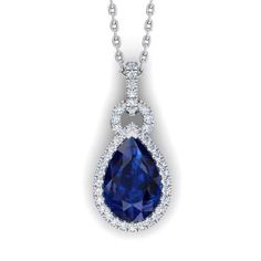 METAL SPECIFICATIONS White Gold 14K STONE SPECIFICATIONS Stone Name : Tanzanite and Diamond Stone Cut : Pear and Round Stone Details : There is one tanzanite in the center of approx. 6.00 carats (Approx. Size 16.1 x 9.6 mm) and approx. 0.65 carats of round diamonds on the side. Natural earth-mined stones. Total Stone Weight: approx. 6.65 carats Color : Blue/F Clarity : AAA/VVS1 PENDANT SPECIFICATIONS Length : 16” (Can change length, please indicate about change with payment) Appraised Value : $1 Natural Earth, Stone Cuts, Stone Names, Diamond Stone, Round Diamonds, Size 16, Pear, White Gold, Pendant Necklace