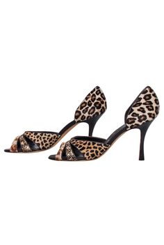 Elevate your look with these stylish Manolo Blahnik pumps! The multi tan leopard print mohair material and peep-toe design make for the perfect statement piece for your next night out. Unleash your inner animal instincts with these stunners! Size 10 (IT 40) Made in Italy Mohair leopard print upper Leather lining, heel, and sole Open toe Heel height 4" Elegant Fitted Leopard Print Heels, Chic Leopard Print Fitted Heels, Fitted Leopard Print Closed Toe Heels, Fitted Leopard Print High Heels, Fitted Leopard Print Heels, Elegant Leopard Print Heels For Fall, Elegant Leopard Print Fall Heels, Elegant Leopard Print Summer Heels, Leopard Print Evening Heels For Spring