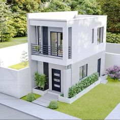 an artist's rendering of a two story house