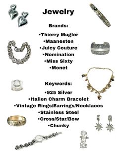 Vinted Keywords, Vintage Brand Clothing, Dope Jewelry, Funky Jewelry, 2000s Fashion, Dream Jewelry, Jewelry Inspo, Up Girl