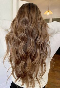 Medium Brown With Honey Highlights, Light Brown Hair No Blonde, Light Brown Balayage On Brown Hair, Hair Color Fall Blonde, Hair Colors That Make You Look Tan, New Hair Dye Ideas, Light Brown Hair Full Color, Solid Hair Color Ideas Fall, Caramel Highlights Dirty Blonde Hair