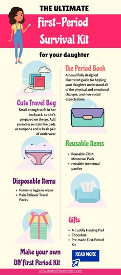 D.I.Y. first-period kit, first period kit, first period, signs your daughter is about to start her period, period kit, first period signs, first time period, girls first period, period starter kit, my first period, period kit for girls, my first period kit, 1st period, first menstruation, first menstrual cycle, girls first period kit, daughter's first period, first-period box, first periods, first period kits for tweens, period starter pack, daughter's first period kit, 1st period kit Period Survival Kit, Period Box, First Period