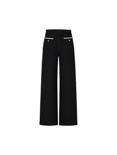 MO&Co. Women's Straight Leg Tweed Pants Be stylish and comfortable in these pants. The wool and cotton blend will give you the perfect relaxed fit, while the texture adds a sophisticated edge. The contrasting detail on the pockets add a subtle touch of style. Features : - High waist straight legs, full length- Front pocket with trim detailing- Side zipper closure Code: MBC4PATT01The back length of size M is 108cmMATERIALS & CARE Material: 44.2% Wool 27.6% Cotton 19.7% Polyester 7.9% Viscose 0.6% Tweed Pants, Front Pocket, Side Zipper, Black Pants, Full Length, High Waist, Straight Leg, Cotton Blend, Relaxed Fit