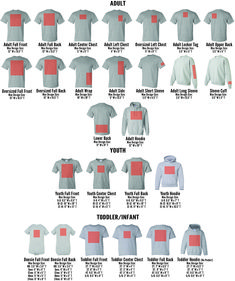 an info sheet showing the different types of t - shirts