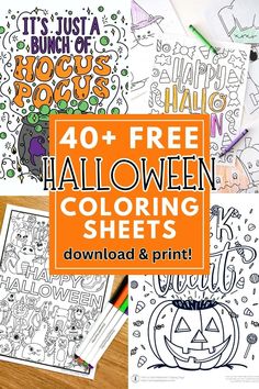 halloween coloring sheets with the words it's just a bunch of boos on them