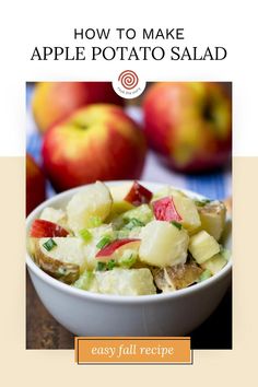 the cover of how to make apple potato salad