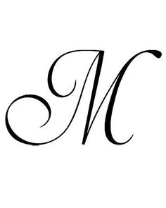 the letter m is inscribed in cursive handwriting