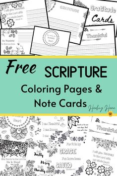 free printable coloring pages and note cards for kids to use on their notebooks