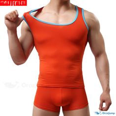 Orcajump - Sleeveless Compression Tank Top for Athletic Performance, Made with High-Quality Stretch Cotton Fabric Stretch Sleeveless Gym Vest, Sleeveless Gym Vest, Red Stretch Sleeveless Tank Top, Stretch Tank Vest, Fitted Sleeveless Sports Tank Top, Orange Sleeveless Sports Tank Top, Sleeveless Orange Sports Top, Orange Stretch Tank Top, Fitted Orange Vest For Summer