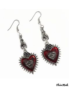 Olivia Mark - 1 pair Halloween gothic bat heart shaped dangle earrings Halloween Package, Belly Dance Accessories, Graphic Heart, Elegant Halloween, Halloween Gothic, Dance Accessories, Skeleton Print, Vintage Type, Dress Halloween Costume