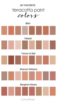 the color chart for terracotta paint colors