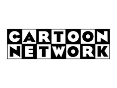 the cartoon network logo is black and white with letters that read cartoon network on it