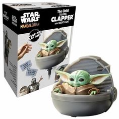 the child baby yoda lamp is in its box