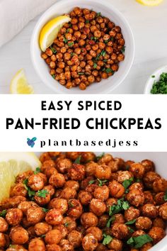 View on a bowl of pan-fried sautéed chickpeas. Sauteed Chickpea Recipes, Sautéed Chickpeas, Protein Dairy Free, Salads Bowls, High Fiber Low Carb, Dairy Free Protein, Protein Rich Snacks, Healthier Habits, How To Make Taco