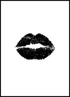 a black and white photo of a lipstick kiss