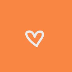 an orange background with a white heart on the center and bottom half of it,