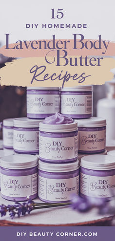 15 Best DIY Lavender Body Butter Recipes Diy Shea Butter Lotion, Lavender Body Butter Recipe, Easy Body Butter Recipes, Shea Body Butter Recipe, Homemade Body Cream, Body Butter Recipes, Body Butter Recipe Homemade, Lotion Diy