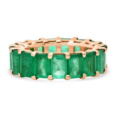 Jumbo Emerald Cut Emerald Eternity Band Ring – Milestones by Ashleigh Bergman Emerald Eternity Band, Push Presents, Green Ring, Green Rings, Rings Rings, Eternity Band Ring, Jewel Box, Put A Ring On It, Anniversary Bands