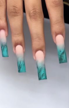 Blue Marble French Tip Nails, Marbled Blue Nails, Marble Pink And Blue Nails, Blue Marble Coffin Acrylic Nails, Marble Nails Pink And Purple, Marble Acrylic Nails, Acrylic Toe Nails, Glamour Nails, Work Nails