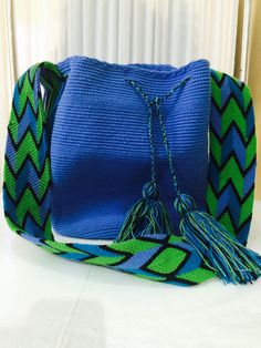 Wayuu Mochilas Bags Handmade Made in Colombia Crochet Shoulder Bag, Crochet Weaves, Bags Handmade, Braided Strap, Beach Accessories, Made In, Fair Trade, Unique Designs, Shoulder Bag