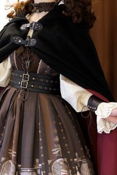 Long Cape, Skirt Blouse, Uniform Fashion, Fantasy Fashion, Gothic Lolita, Character Outfits, Lolita Fashion, Jumper Dress