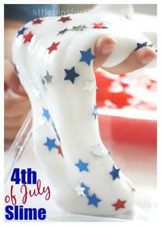 the 4th of july slime is made out of plastic stars