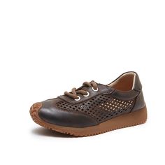 dwarves2409-2 Sneakers 5.5 Coffee Flatform Sneakers, Comfortable Sneakers, Low Top, Casual Jeans, Cow Leather, Spice Things Up, Lace Up, Coffee, Sneakers