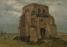 Painting for sale: Vincent van Gogh - The old church tower at Nuenen #172 🖼️ Van Gogh Pictures, Free Canvas, Old Church, Art Masters, Old Master, Uv Light