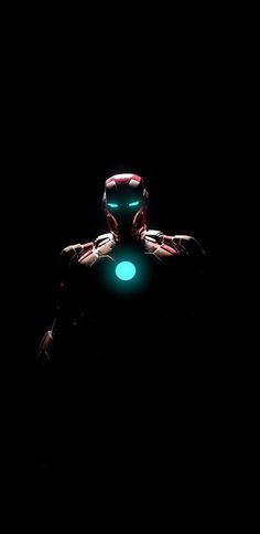 the iron man is glowing in the dark