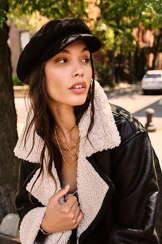 Top off your look with this classic wool felt hat featured in a slouchy, lieutenant style. * Curved, short brim * Fitted base | Phoebe Slouchy Lieutenant Cap by Free People in Black Paperboy Hat Outfit Women, Paperboy Hat Outfit, Beret Outfit, Cold Weather Hats, Cap Outfit, Fall Hats, Outfits With Hats, Felt Hat