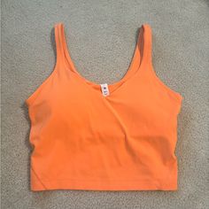 Never Worn! Size 8! Bought Pulled The Tag Was Unable To Return. Lululemon Sports Tank Top, Orange Align Tank, Lululemon Sports Bra Tanks, Sweat Set Outfits, Lululemon Instill Tank Top, Lululemon Sporty Top With Built-in Bra, Lululemon Align Tank, Sweat Set, Lululemon Athletica