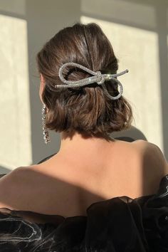 Sasha Bow | LELET NY Rhinestone Hair Clip, Sleek Hairstyles, Crystal Hair, Bow Hair Clips, Hair Jewelry, Hair Goals, Hair Trends, Hair Inspo, Cute Hairstyles