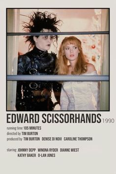 the poster for edward scissorh's film, featuring two women in costumes