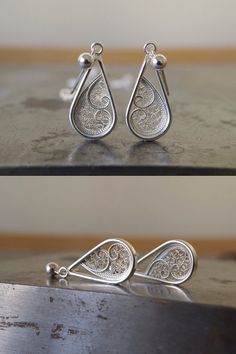 Silver Dangle Earrings. Drop Filigree by SusanaTeixeiraJewels Ornate Sterling Silver Teardrop Earrings For Gift, Ornate Sterling Silver Teardrop Earrings As Gift, Filigree Drop Earrings As A Gift, Sterling Silver Filigree Teardrop Earrings, Ornate Sterling Silver Teardrop Filigree Earrings, Gift Filigree Drop Earrings, Gift Drop Earrings With Filigree Detail, Filigree Drop Jewelry As Gift, Filigree Drop Jewelry For Gifts