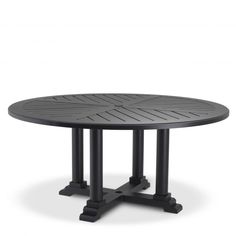 an outdoor table with four legs and a circular top, on a white background photo