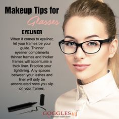 Makeup Tips for Eyeglasses #3 Makeup With Glasses, Makeup 101, Eye Makeup Techniques, Cut Crease Makeup, Glasses Makeup, Hair And Makeup Tips, Face Makeup Tips, Makeup Tricks, Makeup Tips For Beginners